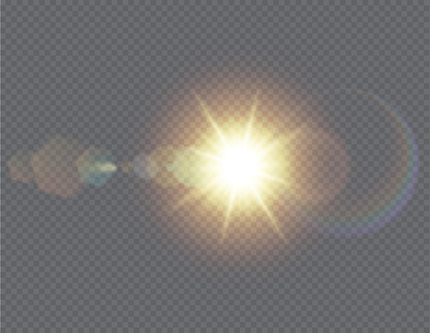 Realistische Vektorillustration der Sonnenlicht-Glanzexplosion