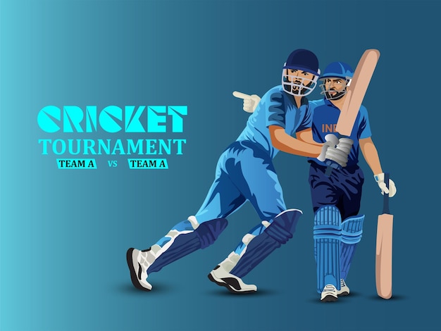 Realistische Vektorillustration für das Cricket-Meisterschaftsspiel