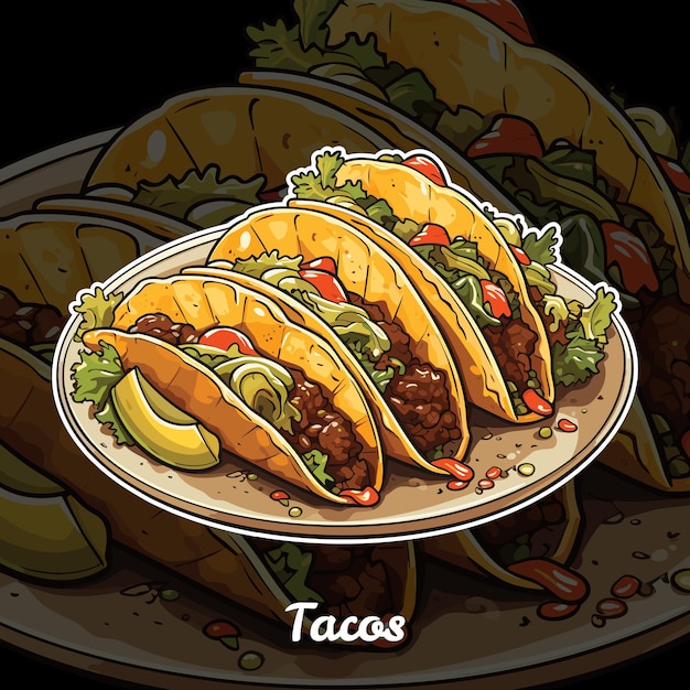 Realistische Vektorillustration von Tacos