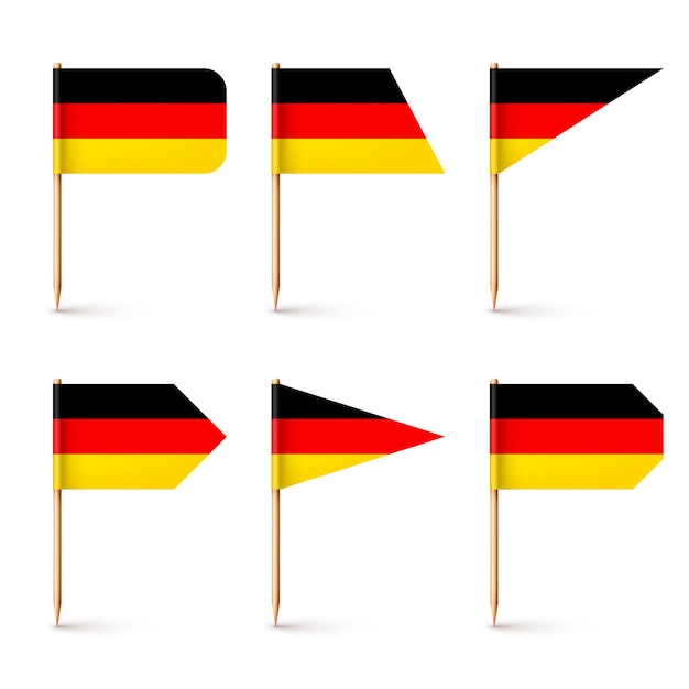 Realistische verschiedene deutsche Zahnstocherflaggen Souvenir aus Deutschland Holz Zahnstocher mit Papierflagge