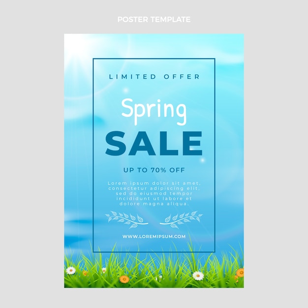 Realistische vertikale Plakatvorlage für den Frühling