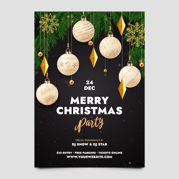 Realistische Vorlage für Weihnachtsfeiern