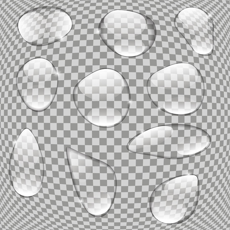 Vektor realistische wassertropfen auf transparentem hintergrund vektor-illustration eps10 eingestellt