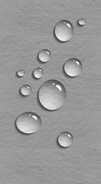 Realistische Wassertropfen. Vektorillustration von Wassertropfen auf einem Betonboden. Vorlage für Kreativität