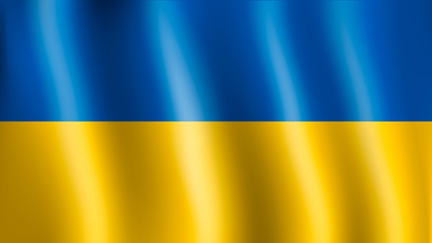 Realistische wehende flagge der ukraine vektorillustration folge 10