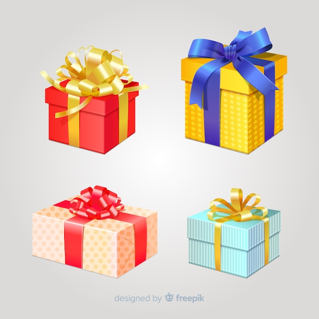 Realistische Weihnachtsgeschenkkastensammlung