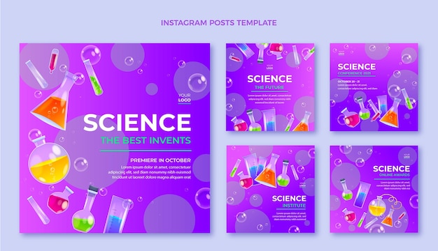 Realistische wissenschaftliche Instagram-Beiträge