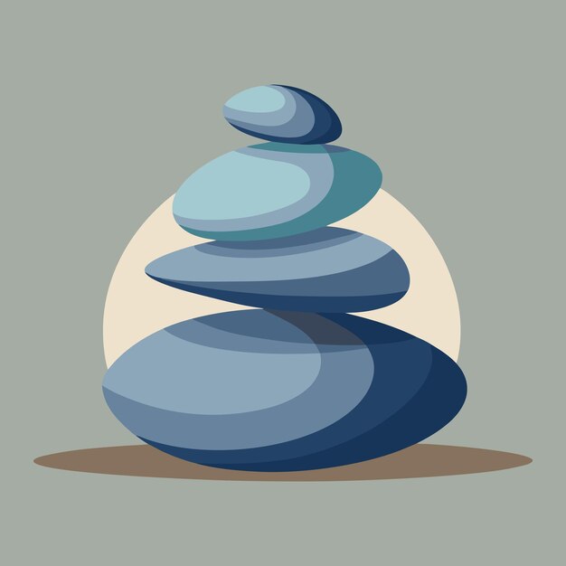 Realistische Zen-Steine Kieselsteinhaufen Turm Gleichgewicht Ruhe Wohlbefinden Natur Gelassenheit