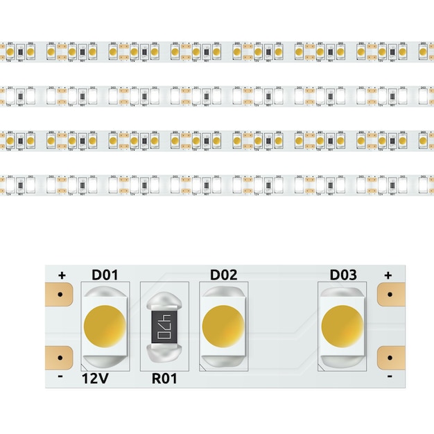 Realistischer 12-V-LED-Lichtstreifen