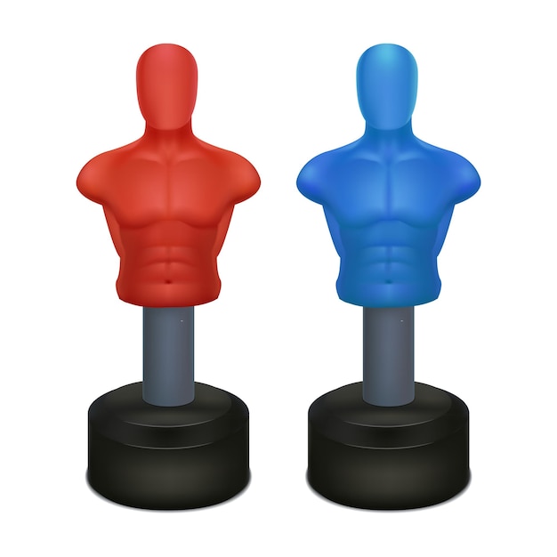 Realistischer 3D-Detaillierter Schlagbeutel-Mann-Set-Vektor