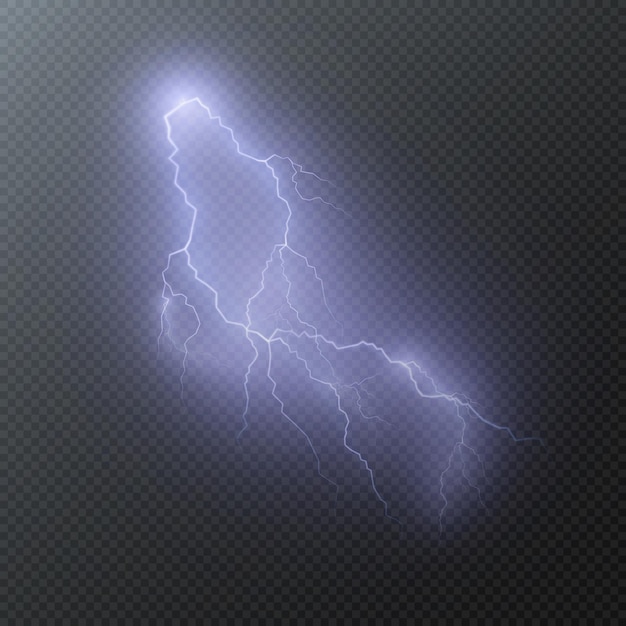 Realistischer blitz. lichteffekt der elektrischen entladung. lightning für webdesign und illustrationen.