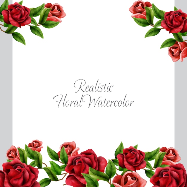 Realistischer Blumenaquarellrahmen