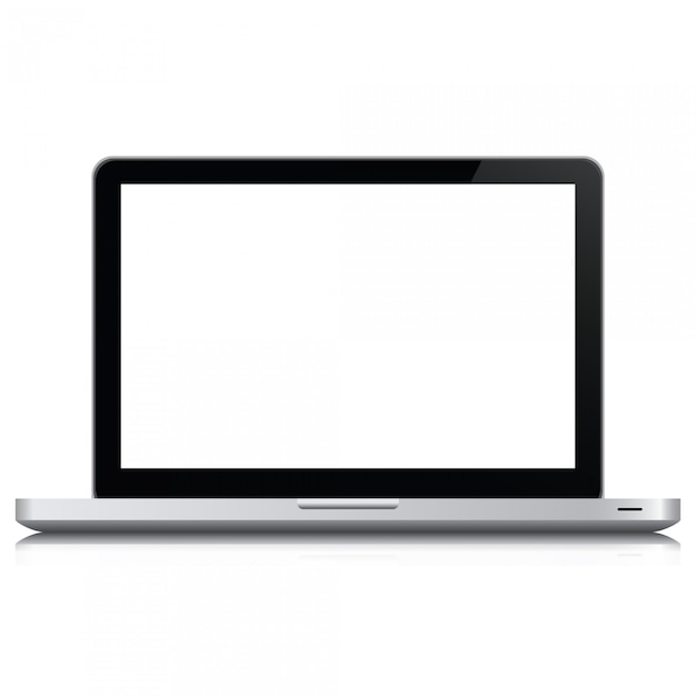 Realistischer Computer des Laptops in der Modellart. Laptop getrennt auf einem weißen Hintergrund.