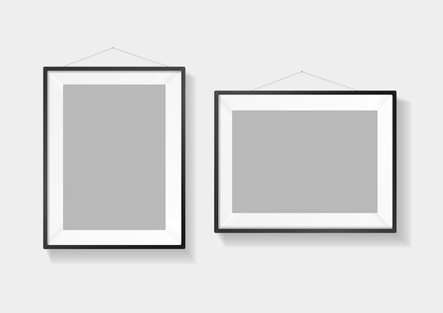 Realistischer detaillierter 3D-Bildrahmen Leere Vorlage für Poster oder Malerei an der Wand hängen