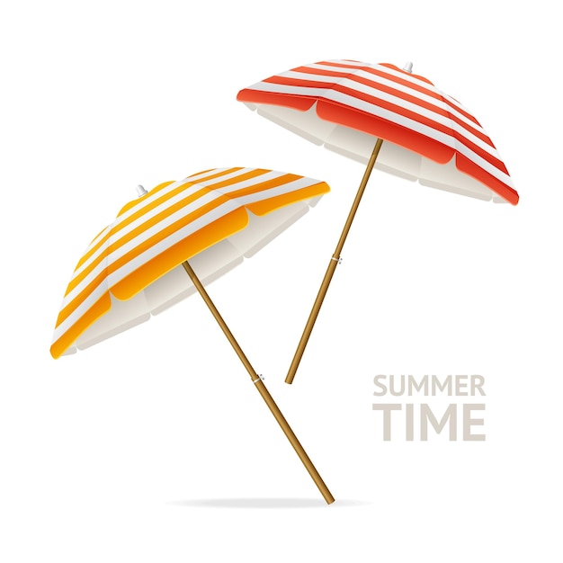 Realistischer detaillierter 3D-Sommer-Sonnen-Schirmvektor