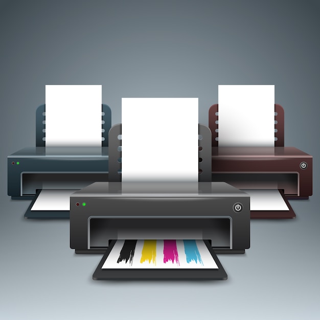 Realistischer Drucker 3d. Geschäft infographic.
