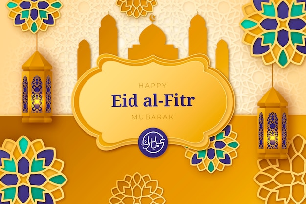 Vektor realistischer eid al-fitr-hintergrund