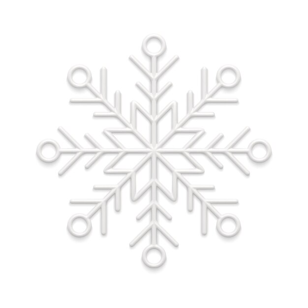 Realistischer eleganter winterschneeflocke gefrorener verzierungskreisflitter-weihnachtsbaumdekorvektor