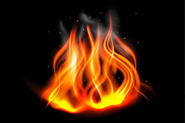 Realistischer farbiger Feuer-Flammen-Hintergrund