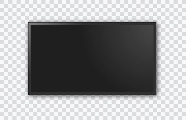 Vektor realistischer fernsehbildschirm auf transparentem hintergrund mockup der computermonitoranzeige