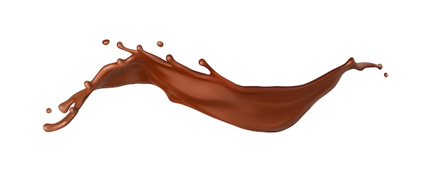Realistischer flüssiger Schokoladen-Splash Geschmolzene Schokolade Braun-Choco Vektor-Illustration