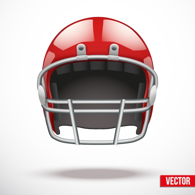 Vektor realistischer footballhelm. sportillustration. ausrüstung zum schutz des spielers. auf hintergrund.