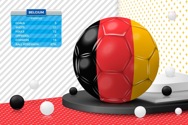 Vektor realistischer fußball mit belgischer flagge