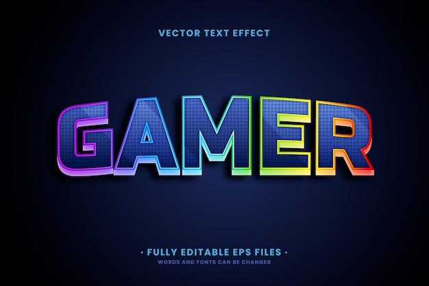 Vektor realistischer gamer-texteffekt