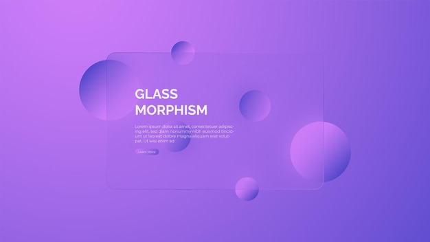 Realistischer Glaseffekt im Glasmorphismus-Stil mit einem Satz transparenter Glasplatten-Vektordesign