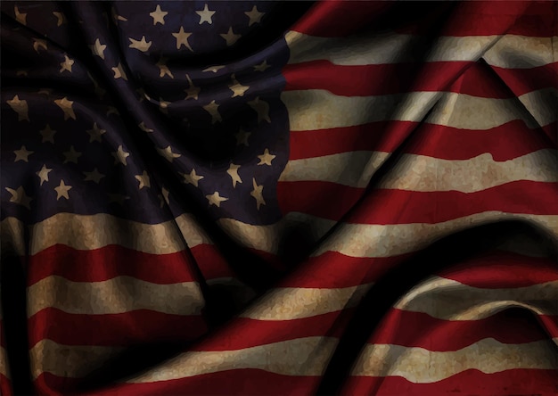 Realistischer grunge hintergrund der amerikanischen flagge