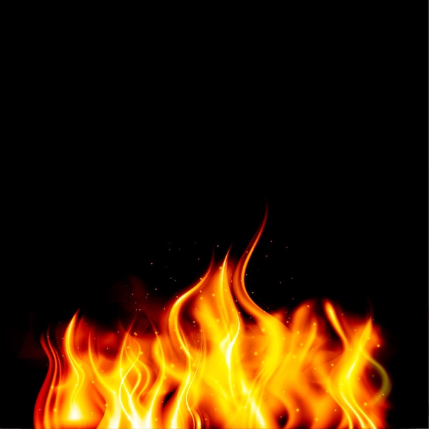 Realistischer hintergrund der feuerflamme lokalisiert