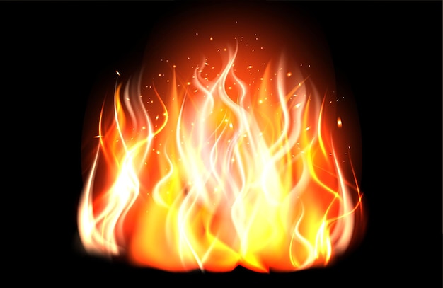 Realistischer hintergrund der feuerflamme lokalisiert