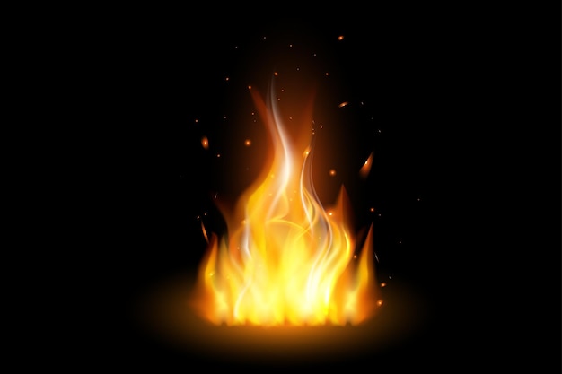 Realistischer hintergrund der feuerflamme lokalisiert
