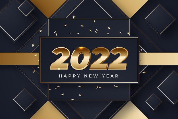 Realistischer Hintergrund des neuen Jahres mit Gold