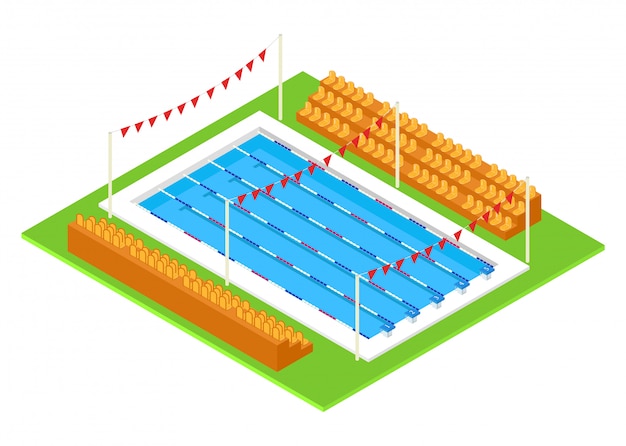 Realistischer isometrischer sportpool