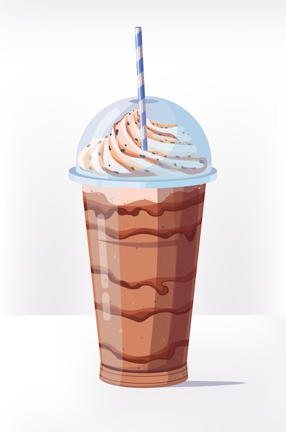 realistischer kaffee in der glasschale heißes lattegetränk kaffeezeitkonzept vertikale vektorillustration