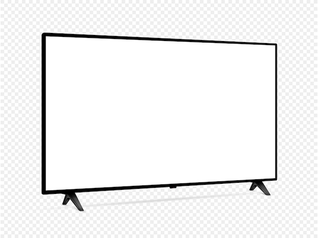 Realistischer leerer Bildschirm-Fernseher aus einer eckigen Ansicht