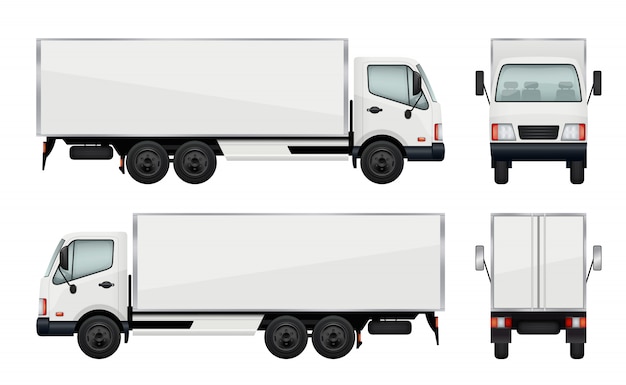 Realistischer LKW. Vektorillustrationen Transport der Fracht