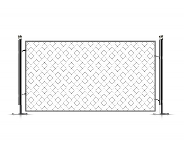 Realistischer metallkettenzaun.