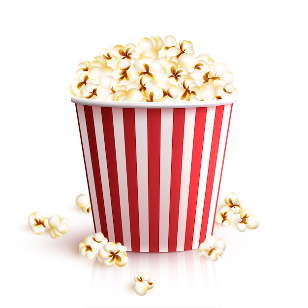 Realistischer popcorn-eimer