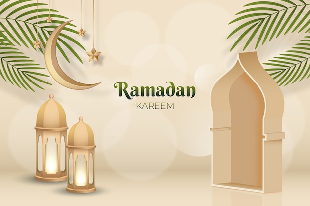 Realistischer Ramadan-Kareem-Hintergrund