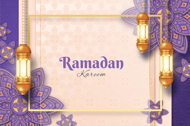 Realistischer ramadan kareem hintergrund