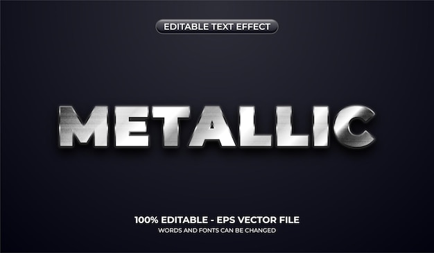 Realistischer Texteffekt aus silbernem Metall Luxuriöser, dreidimensionaler, glänzender, fetter Text