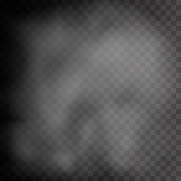 Realistischer transparenter Nebel, Dampf oder Rauch. Format