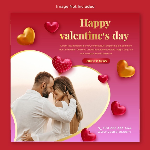 Realistischer valentinstag-verkauf horizontaler banner-premium-vektor