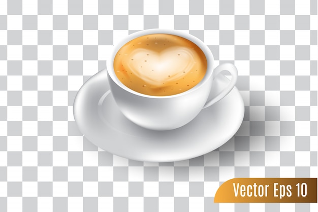 Realistischer vektor 3d des espressokaffees lokalisierte transparentes