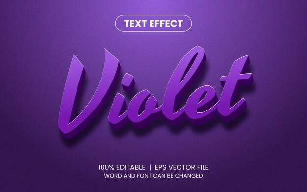 Realistischer violetter bearbeitbarer Texteffekt