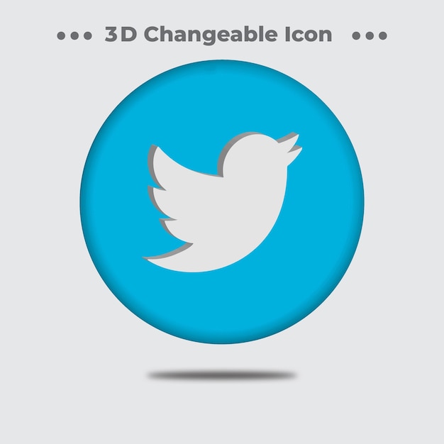 Realistisches 3D-Twitter-Icon-Design