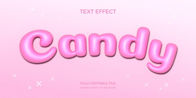 Realistisches 3D-Y2K-Bubble-Schriftentwurf