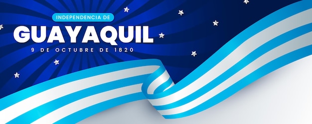 Realistisches Banner der Unabhängigkeit von Guayaquil